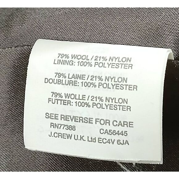 J crew NELLO GORI STADIUM CLOTH women size 4 tall black wool hi neck coat jacket - Picture 8 of 10